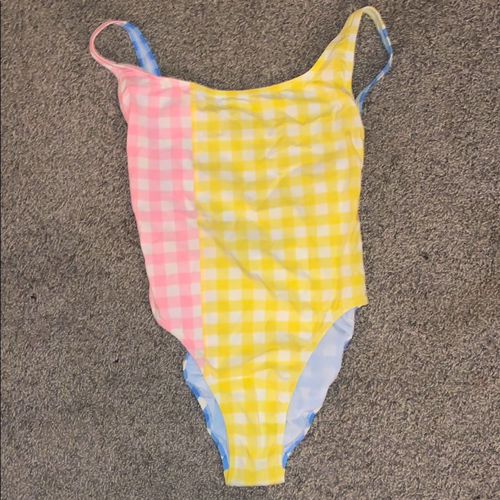 J.Crew One Piece Checkered Bathing Suit